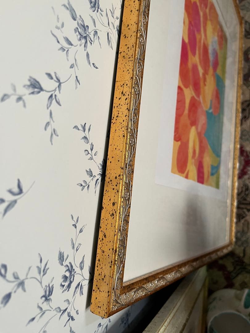 限定版画　47×55 ジニー・キム　ジクレー　サイン、ED、証明書　額入り　黄色