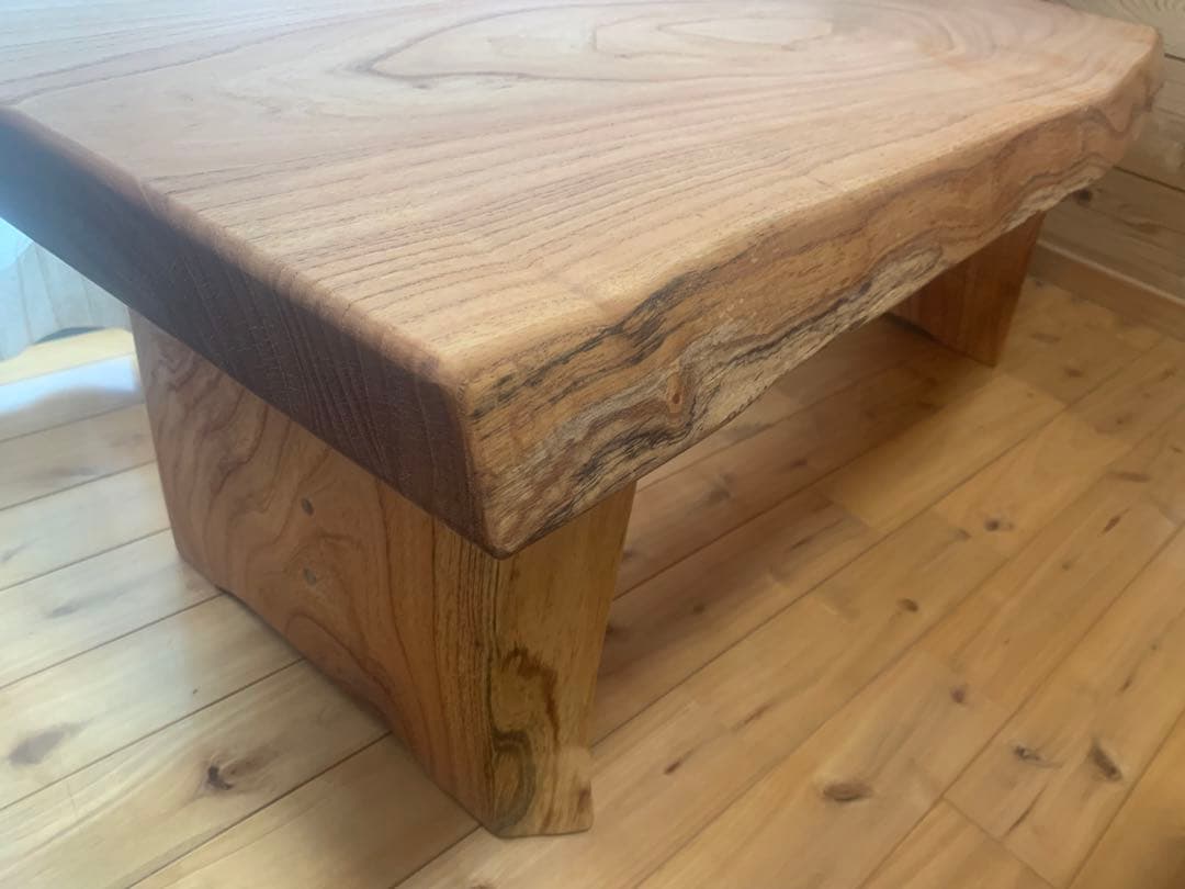 夏セール✨送料込②重厚リビング&ローテーブル(栴檀一枚板天板)＊貫補強