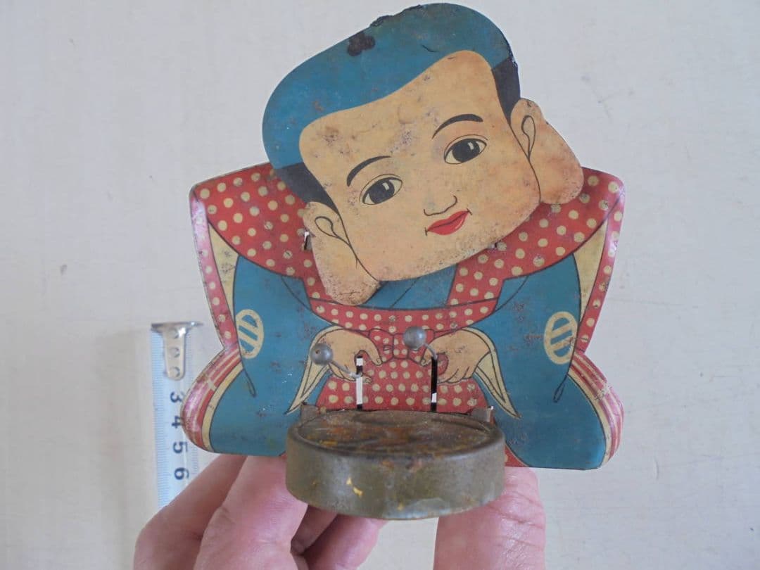 AKa6702　福助　ブリキ？　からくり　人形