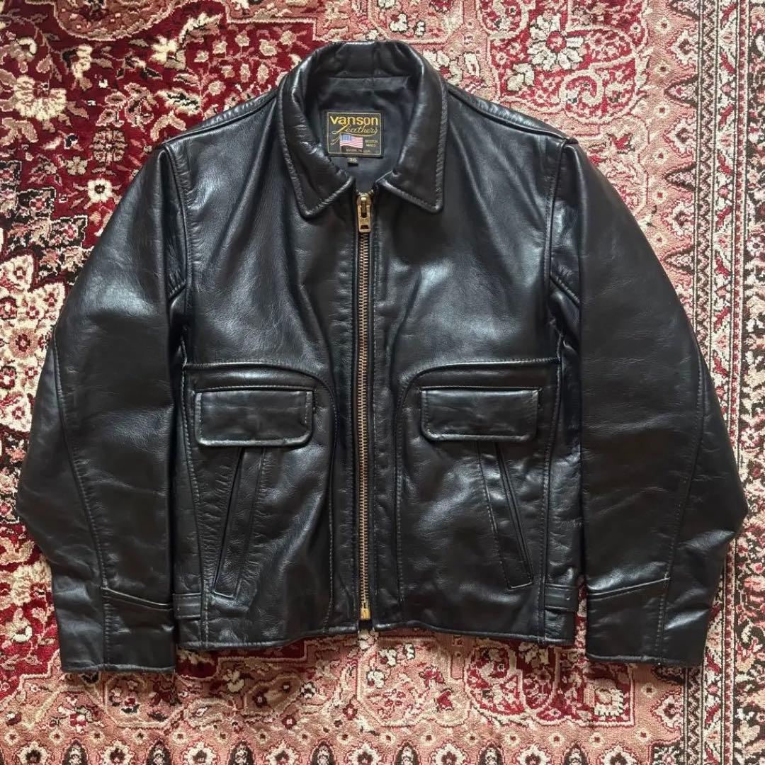 VANSON 36 バンソン シングルライダース レザージャケット カウハイド