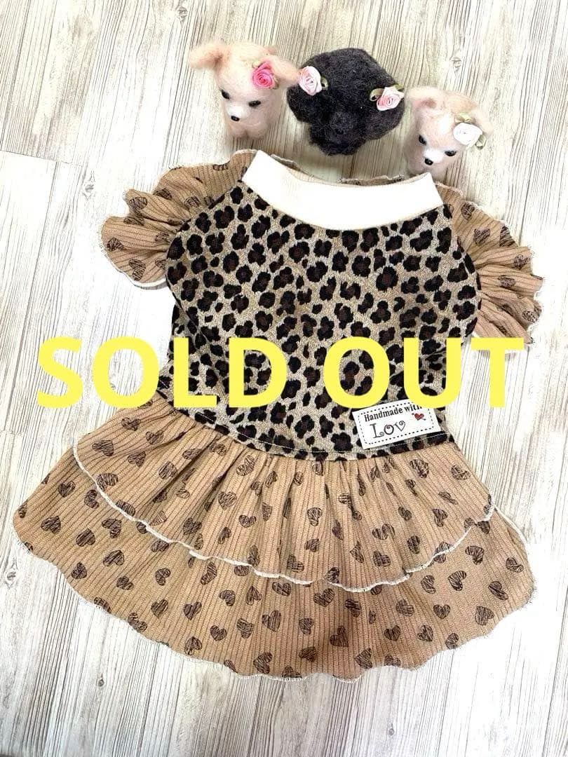 犬服 ワンピース(Ｍ)  ꒡̈⃝Lily꒡̈⃝ハンドメイド