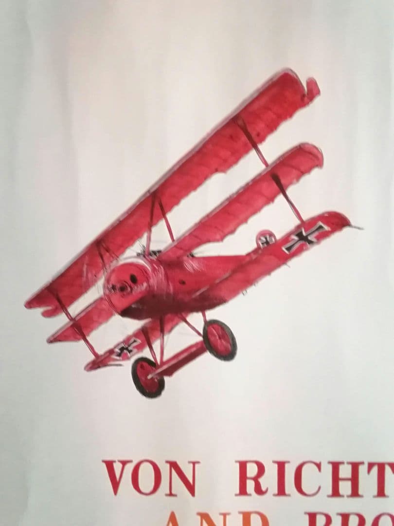 水彩画　「レッドバロン」　ドイツ空軍　マンフレート・フォン・リヒトホーフェン