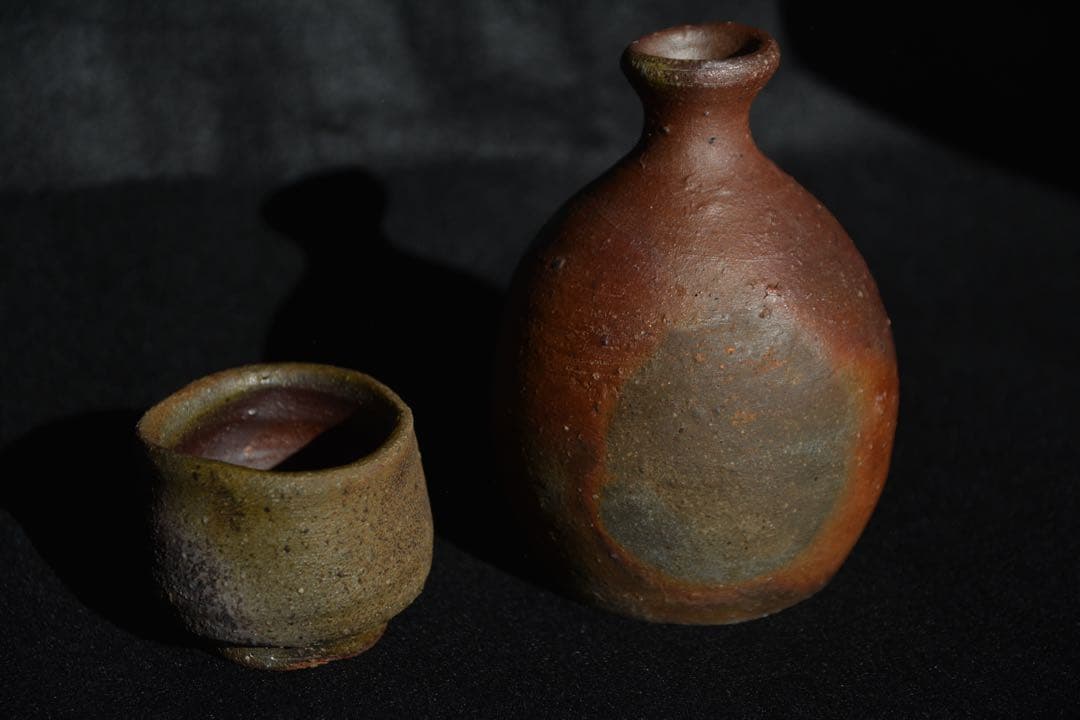 【中村六郎】 備前 酒器揃　徳利　酒呑