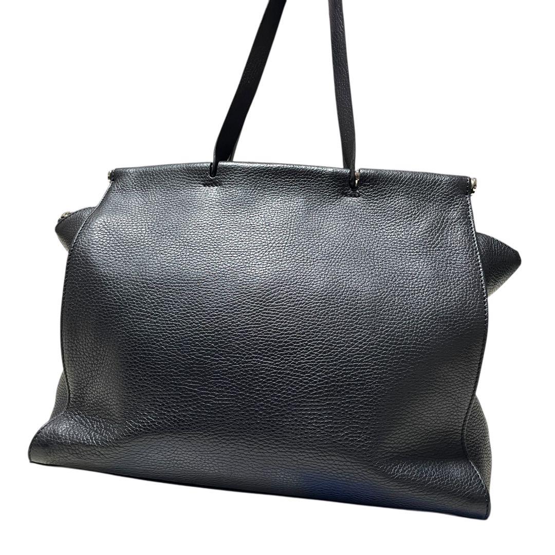 マウロゴヴェルナ A4 トートバッグ ハンドバッグ ブラック 本革 シボ革