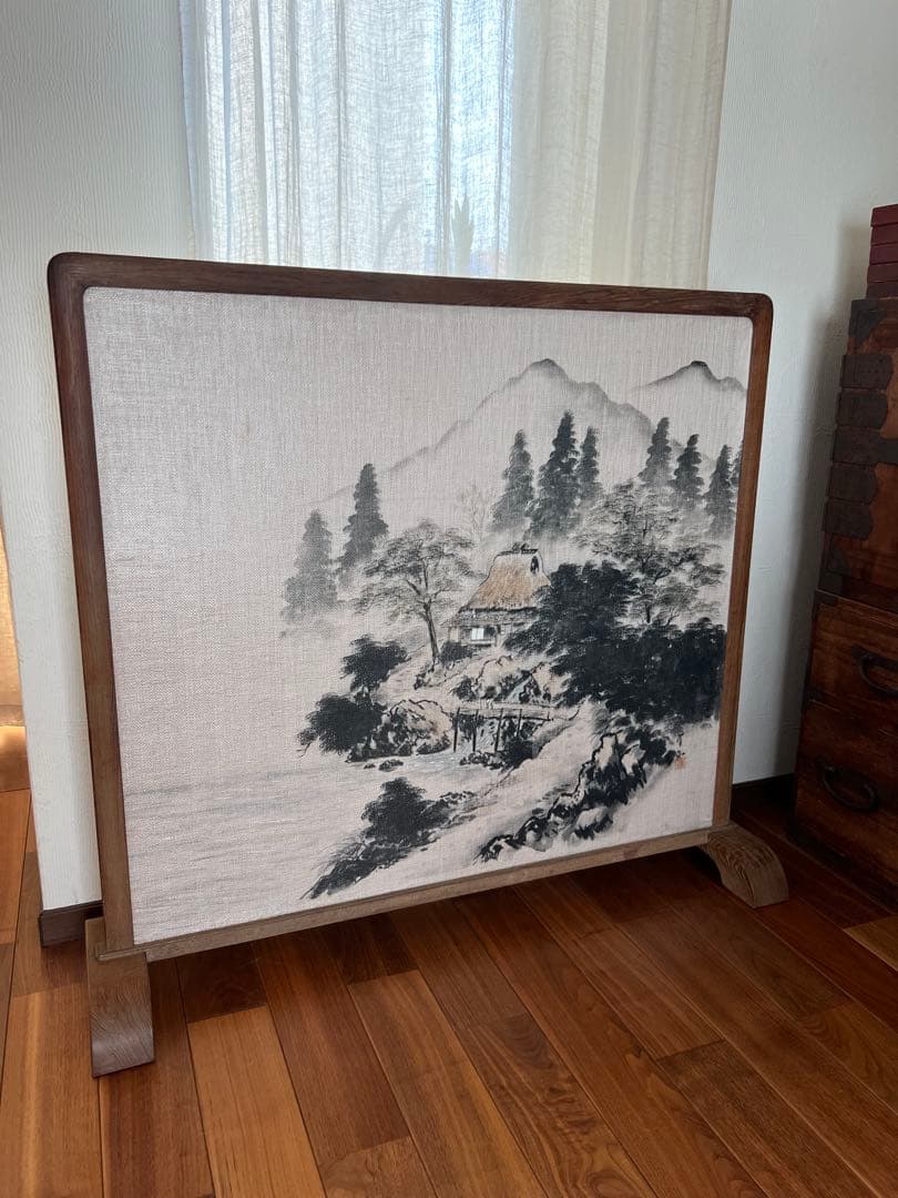 アンティーク 衝立 煎茶道具 間仕切り パーティション