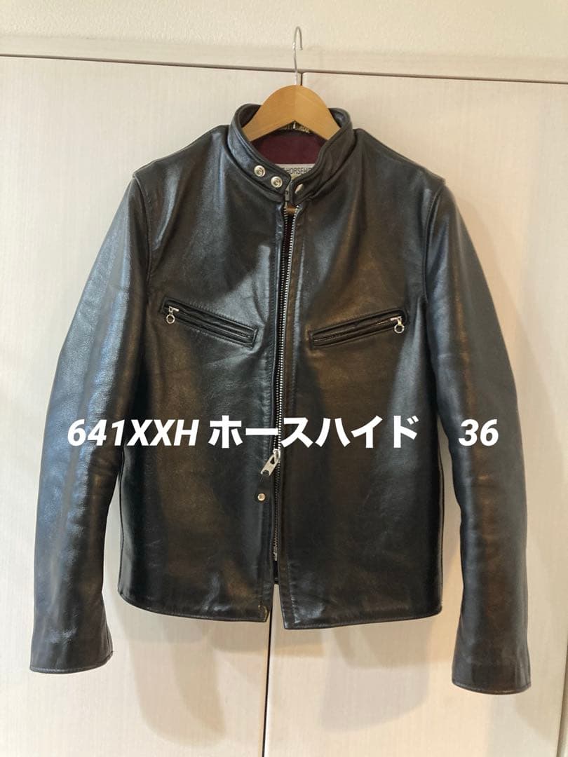 Schott 641XXH 馬革シングルライダース サイズ36 ブラック