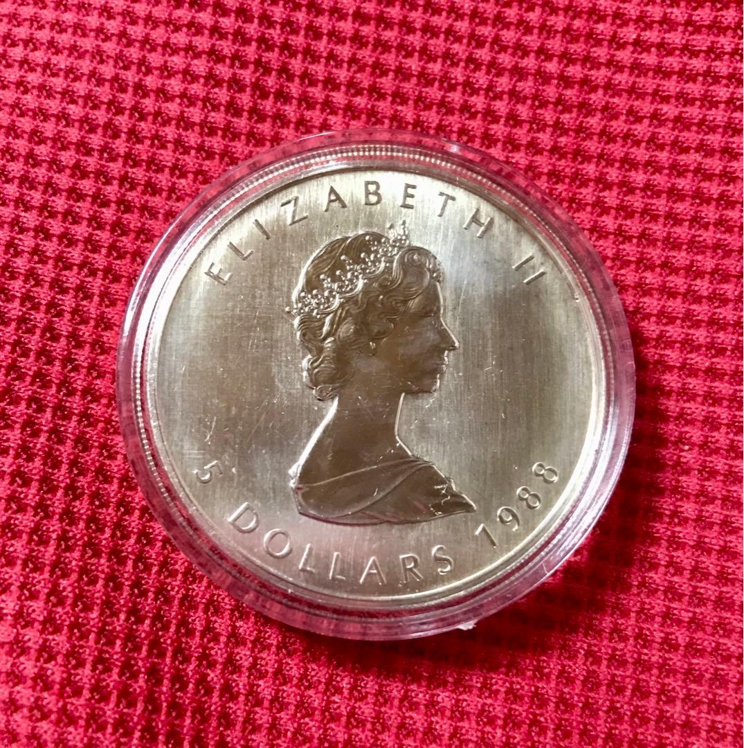 【希少！初年度発行】1988年　メイプルリーフ銀貨　1オンス　純銀