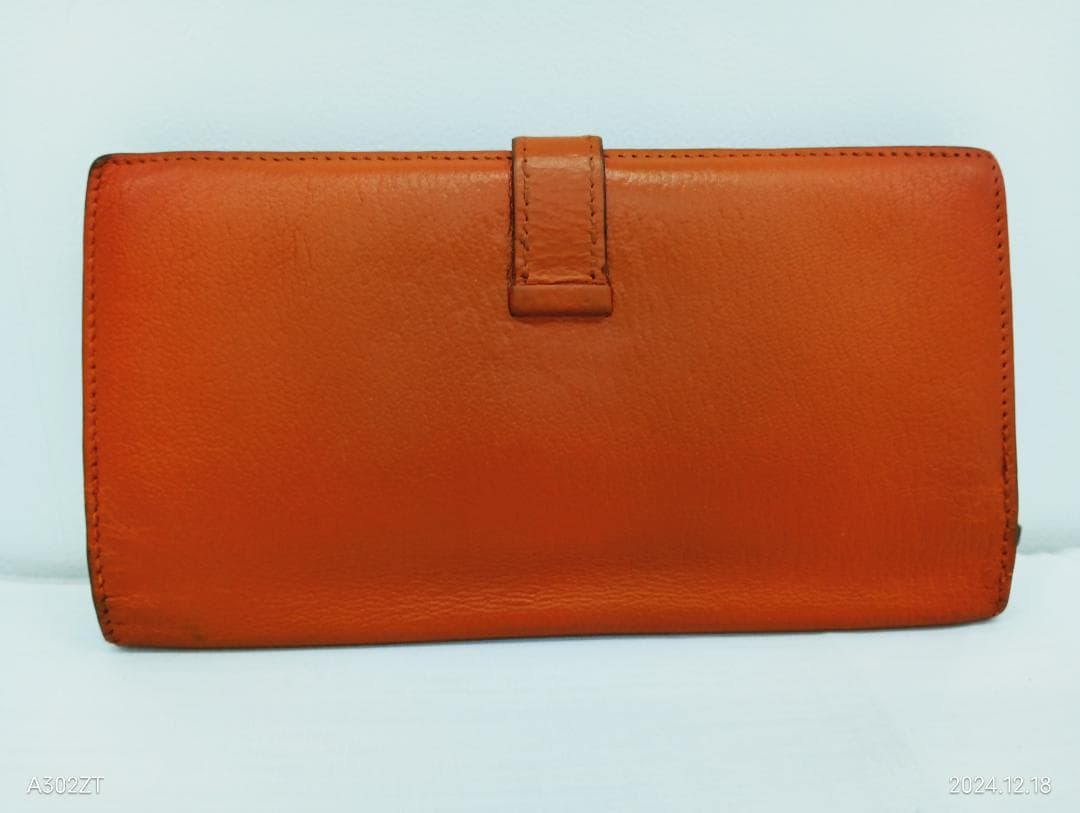 【capitalatipac】エルメス長財布 ベアン シェーブル オレンジ