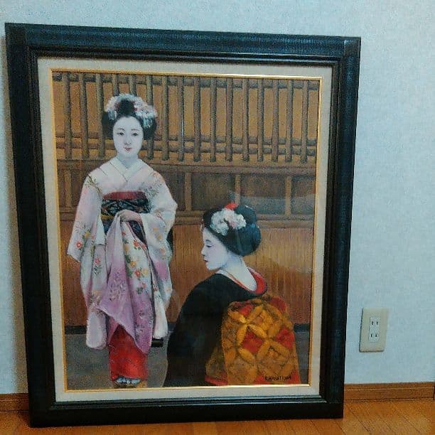 絵画　舞妓　油絵　20号　肉筆画