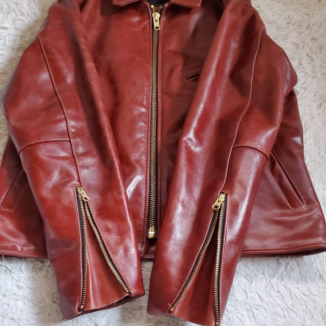 極美品 VANSON シングルライダース バックプリント スカル 40