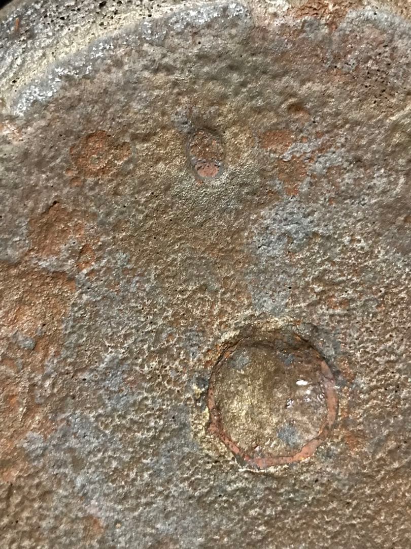 整*屋様 金寿堂鉄瓶 丸型 天正十八庚寅（底面に修理痕有り)