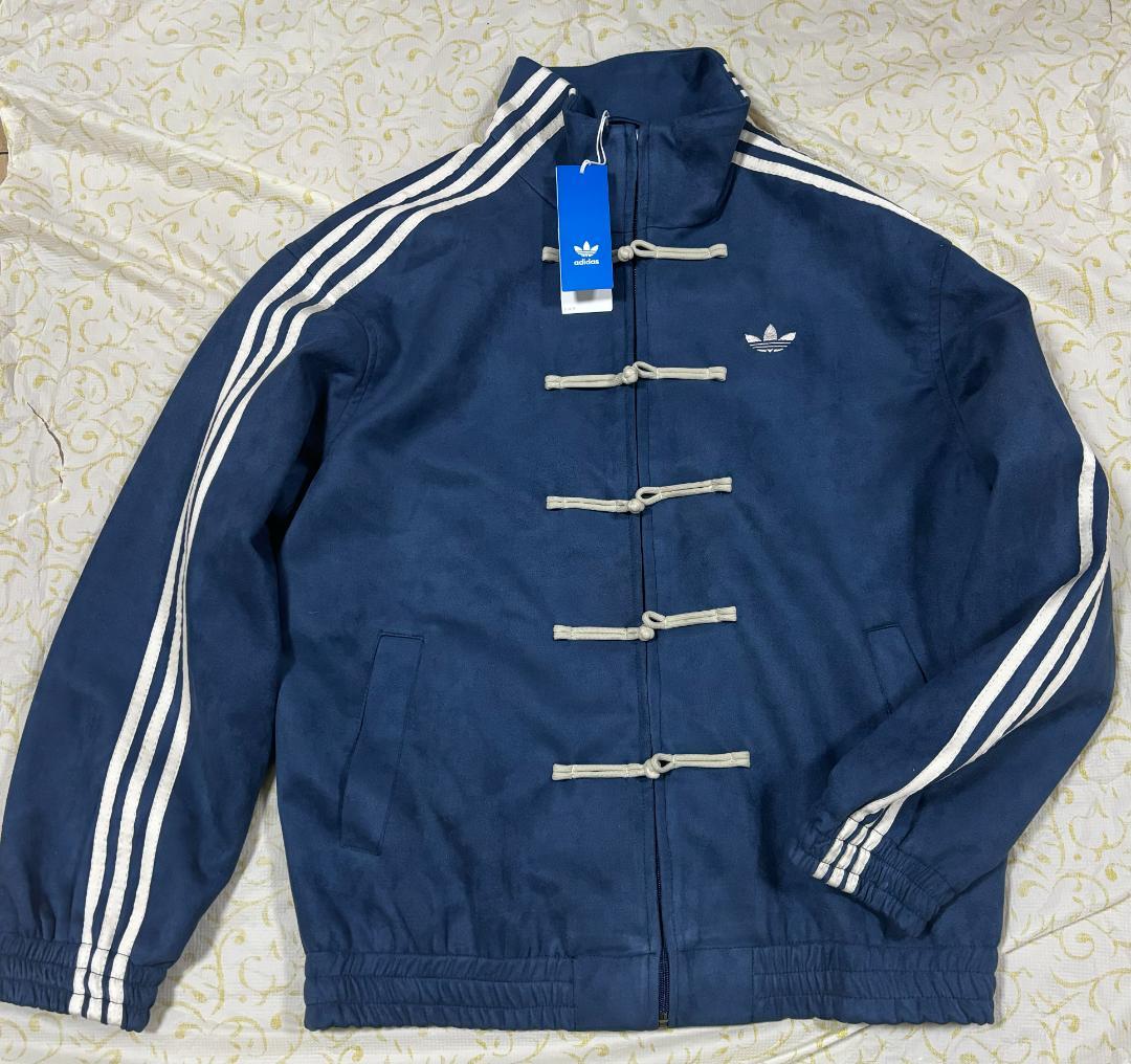 adidas ネイビー ジャケット ストライプ 【サイズ】M