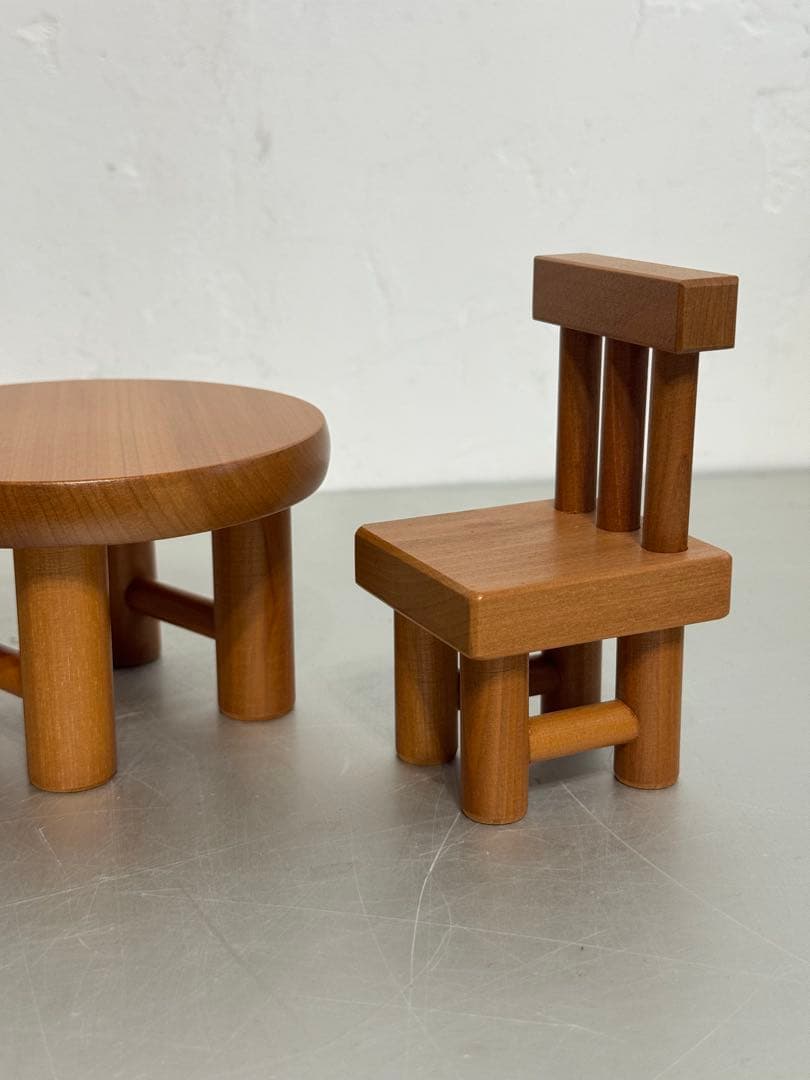 寺内定夫 木のおもちゃ4つセット あひる ひと トンカチぐるま イスとテーブル