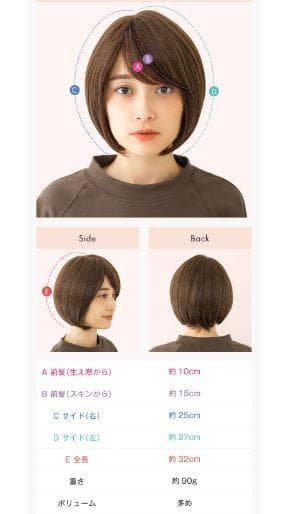 リネアストリア　天使シリーズ　人毛MIX「約束のショート」S　チョコブラウン