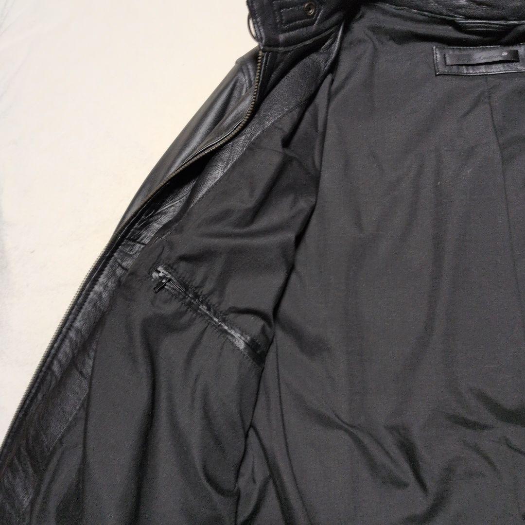 美品！羊革！ブラックレザーシングルライダースジャケット　リュウグーレイザース！