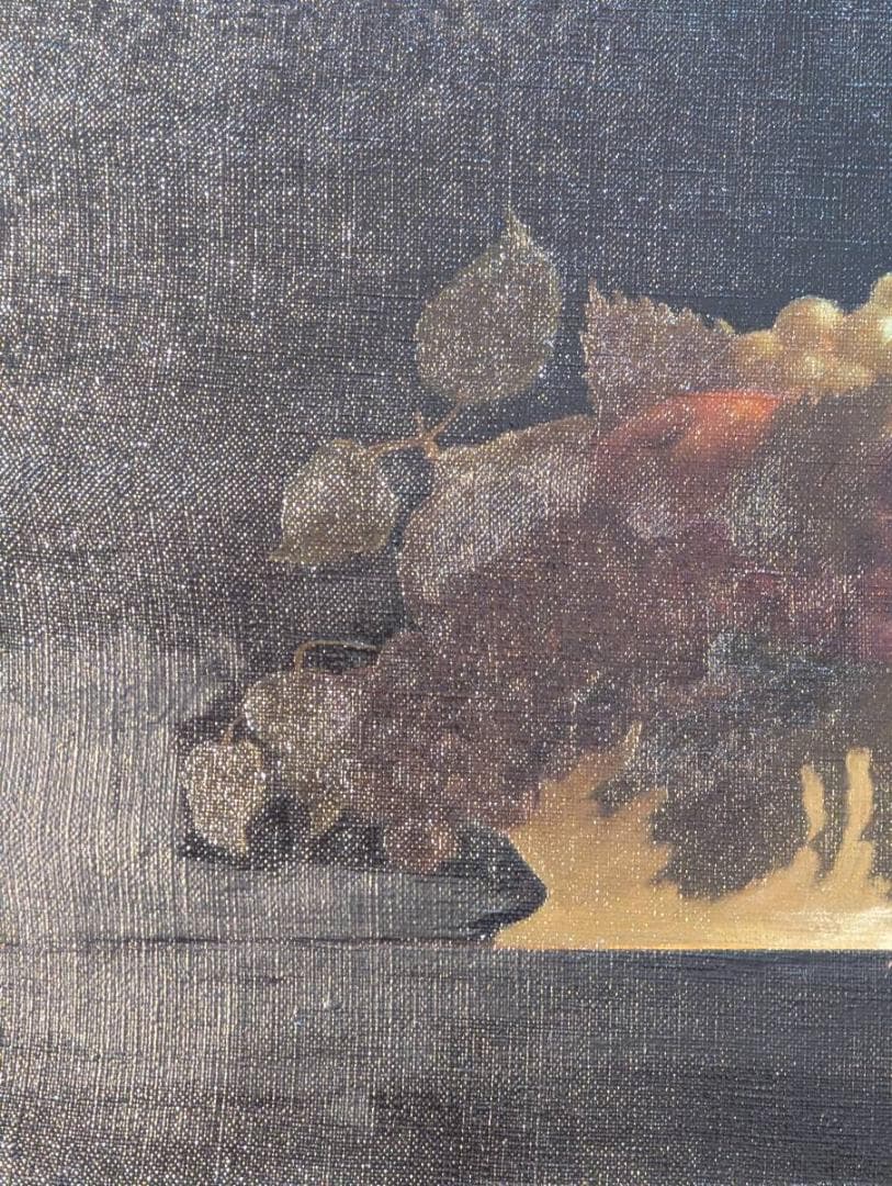 【真作】絵画　尾崎進　油彩4号　静物　バロック風の重厚な一作　X117