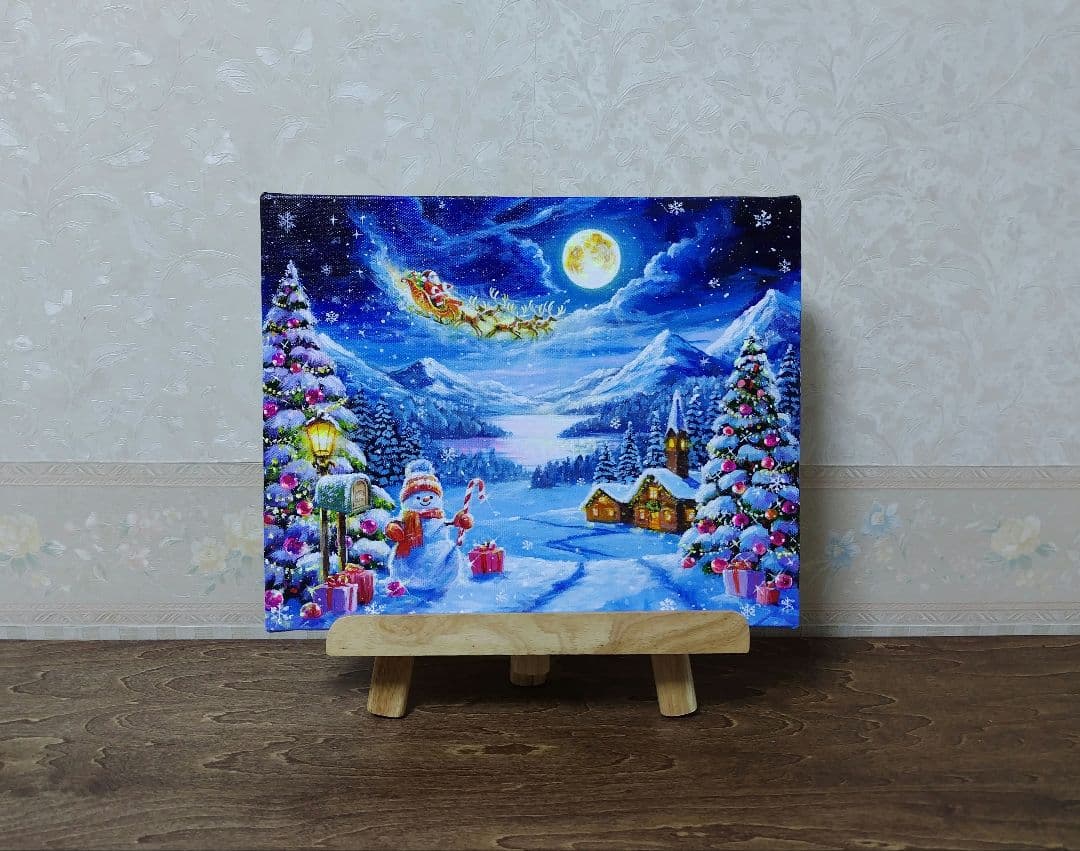 く*ら様 【至福のひととき】アクリル画 F3 風景画 絵画