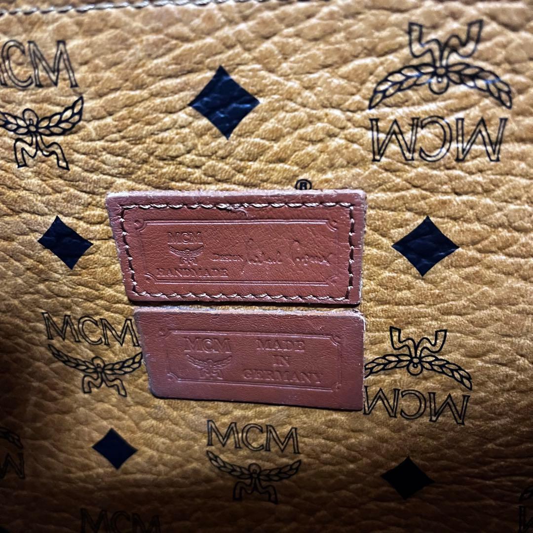 MCM トートバッグ　ヴィセトス柄　レザー　肩がけ　茶　ブラウン