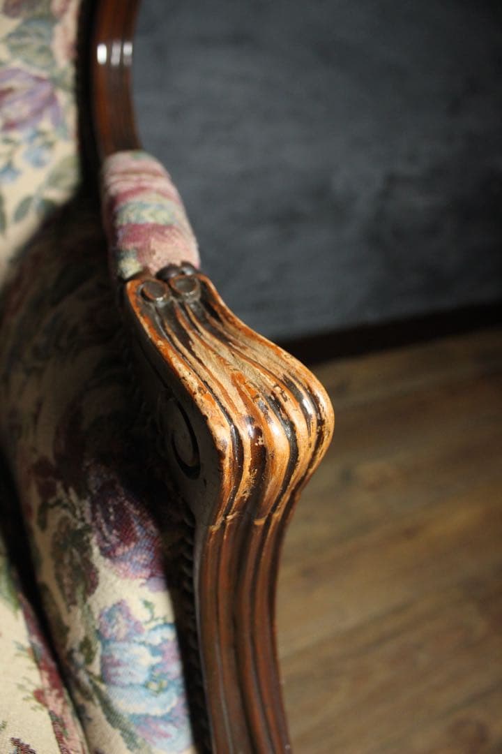 首都圏送無料〜80's アンティーク 花柄　ソファ　2台目　エスハウスインテリア