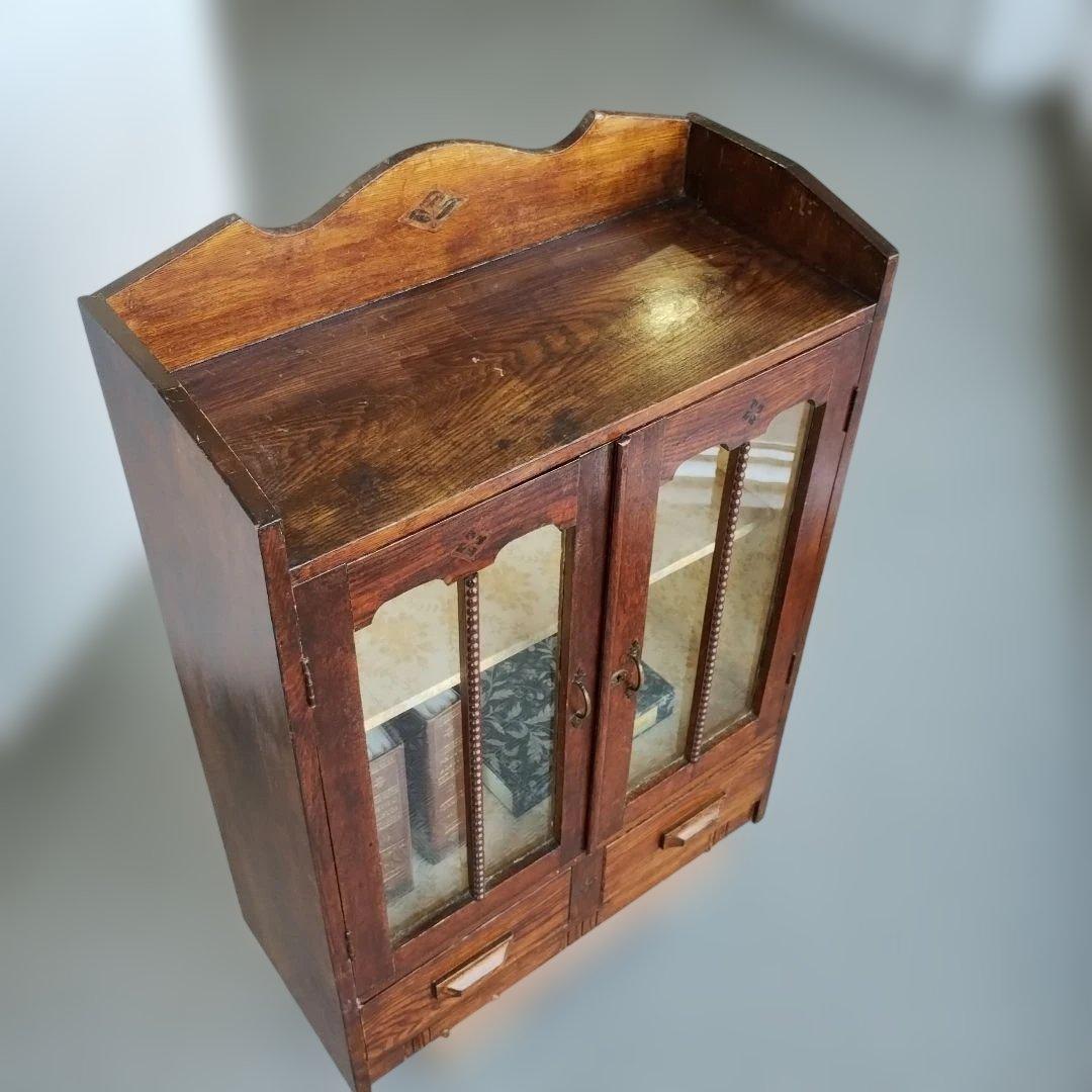 よ*ず様 アンティーク　木製ガラス扉　キャビネット　本棚