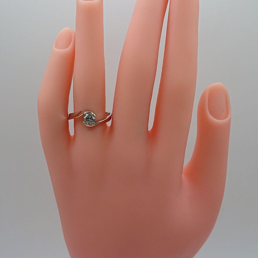 Jazz Singer様エレガント 一粒天然ダイヤモンドリングPt900/K18