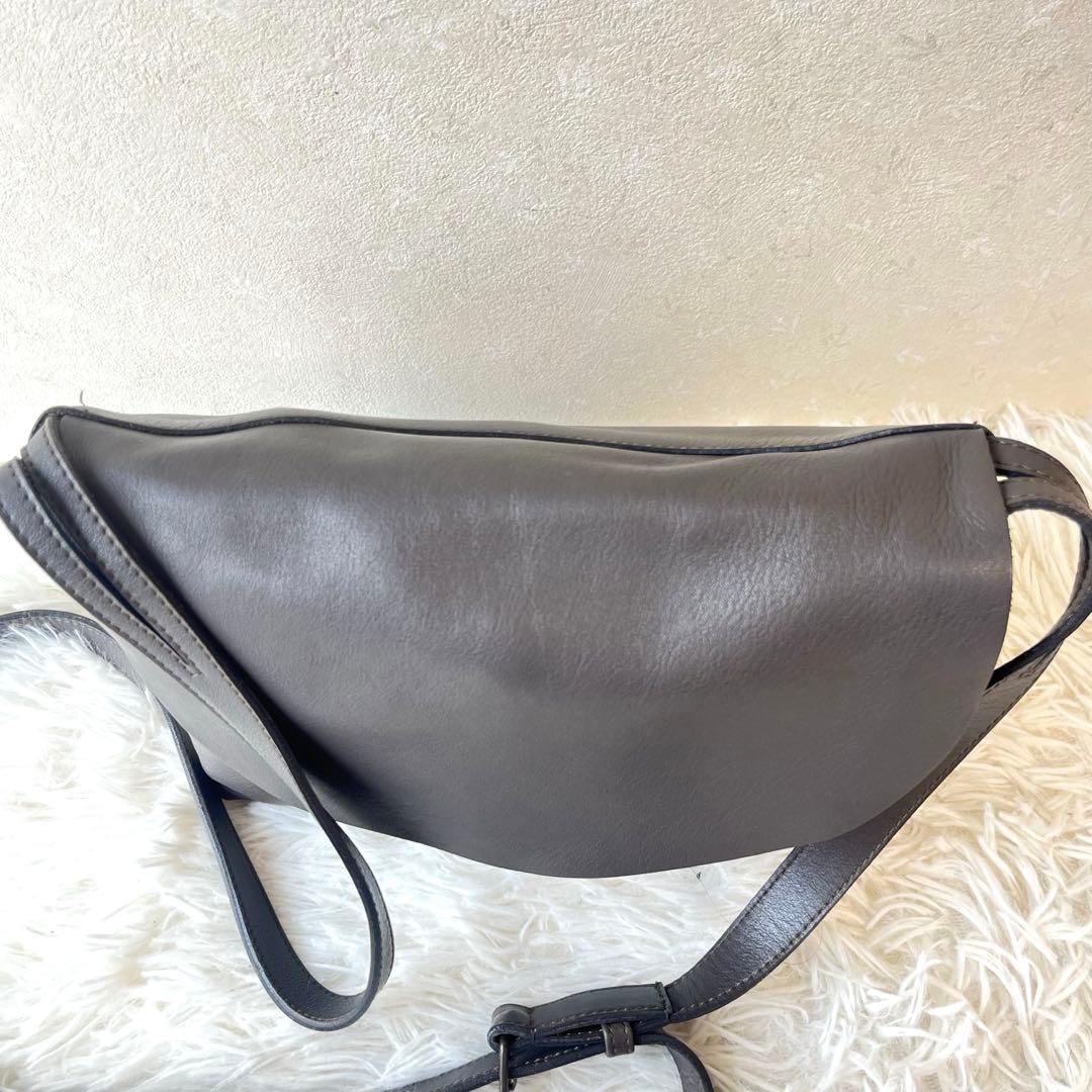 JURGEN LEHL ヨーガンレール レザー ショルダーバッグ　ダークグレー