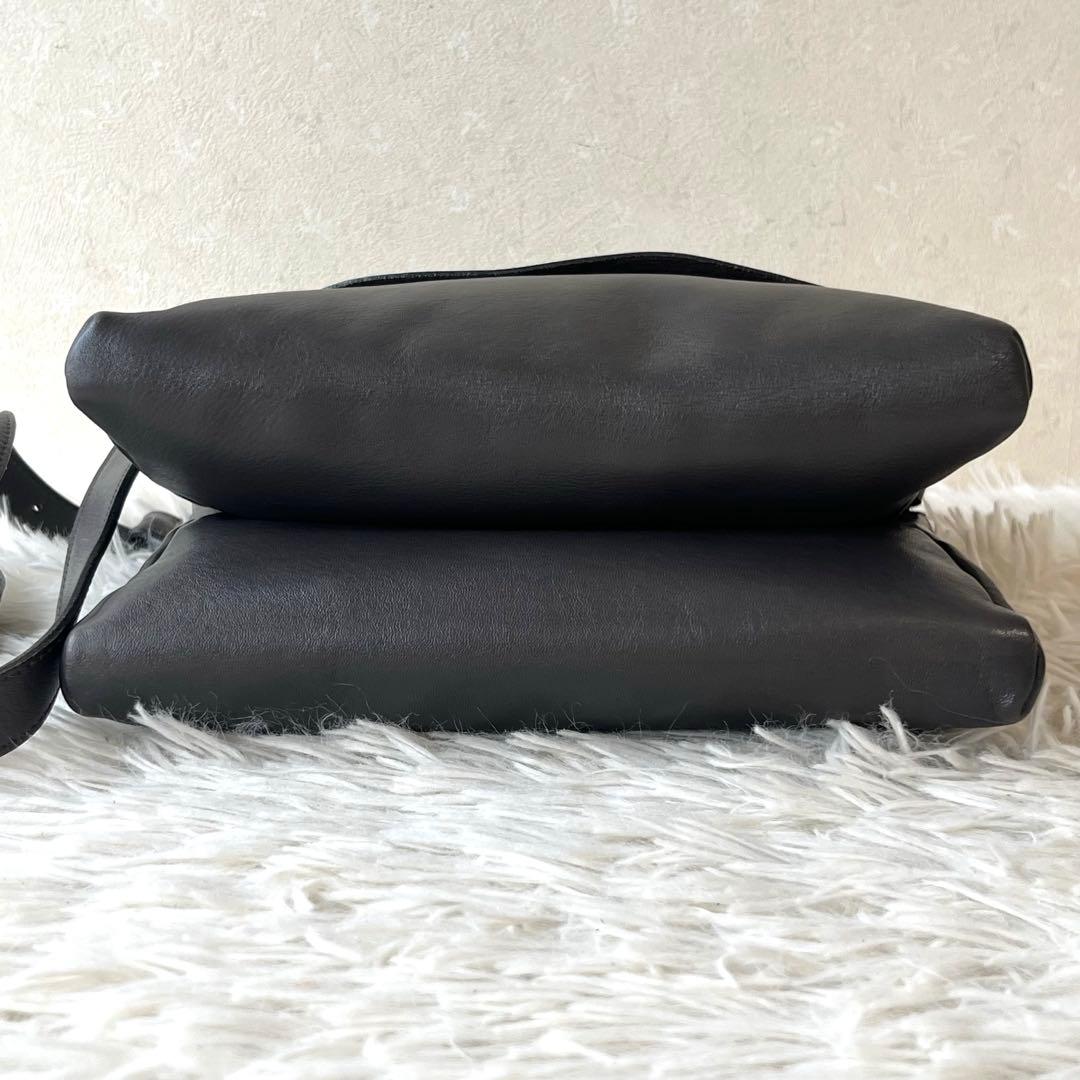 JURGEN LEHL ヨーガンレール レザー ショルダーバッグ　ダークグレー