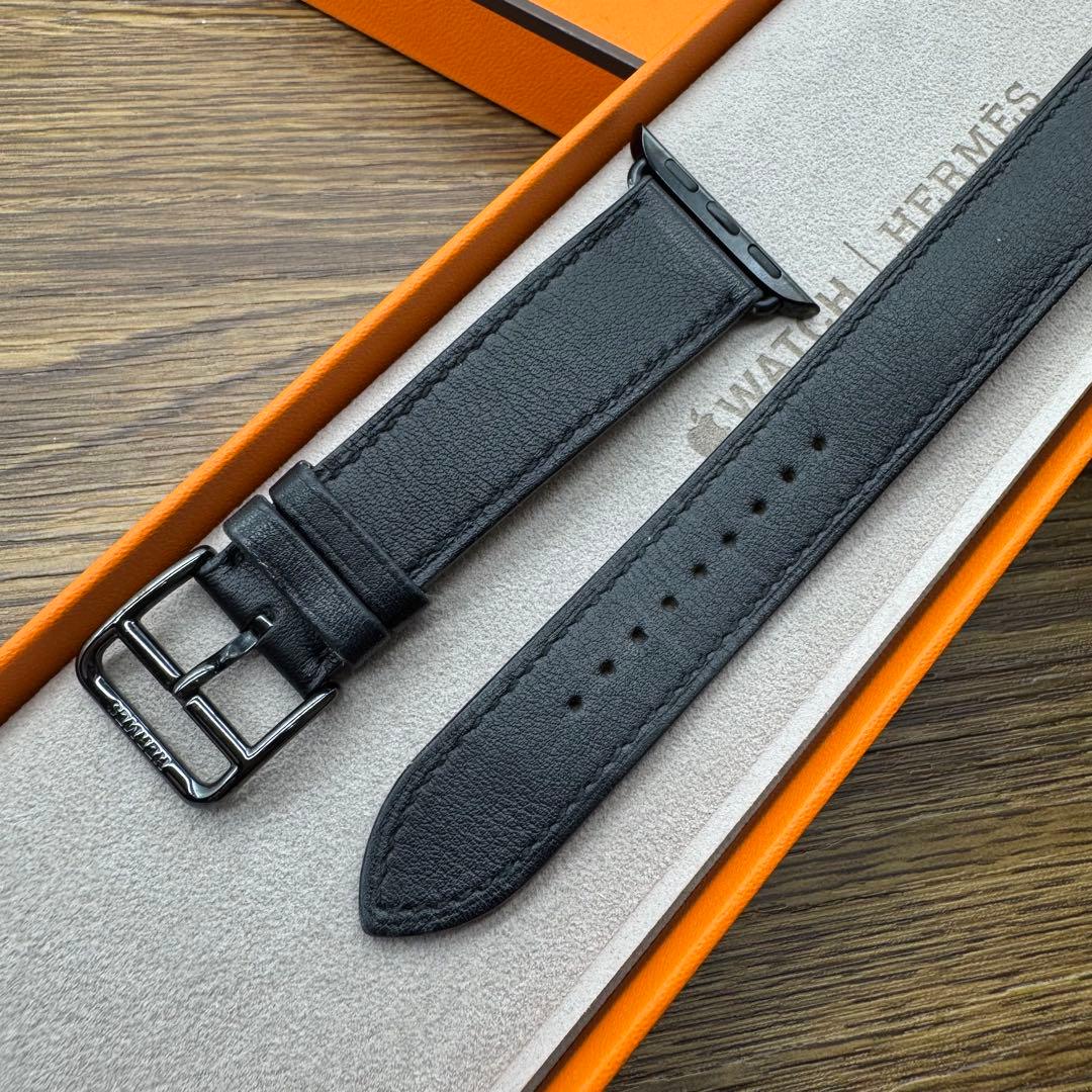 2247 Apple Watch エルメス　ブラック　ドゥブルトゥール　二重