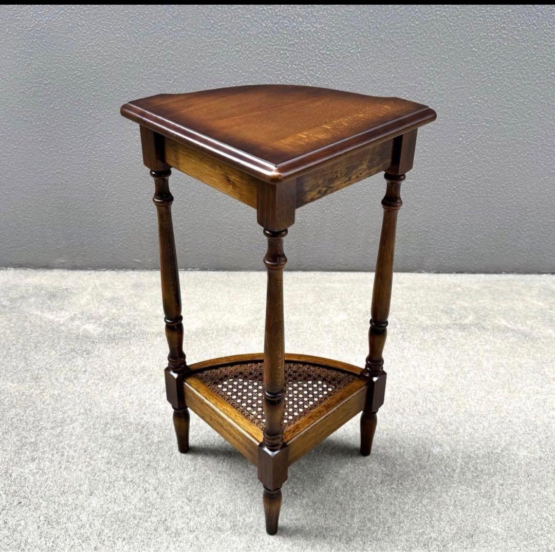 カリモク コロニアル コーナーラック アンティーク ビンテージ ラック ろくろ脚