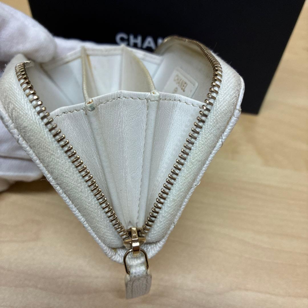 シャネル　ケース　カードケース　キャビアスキン　ココマーク