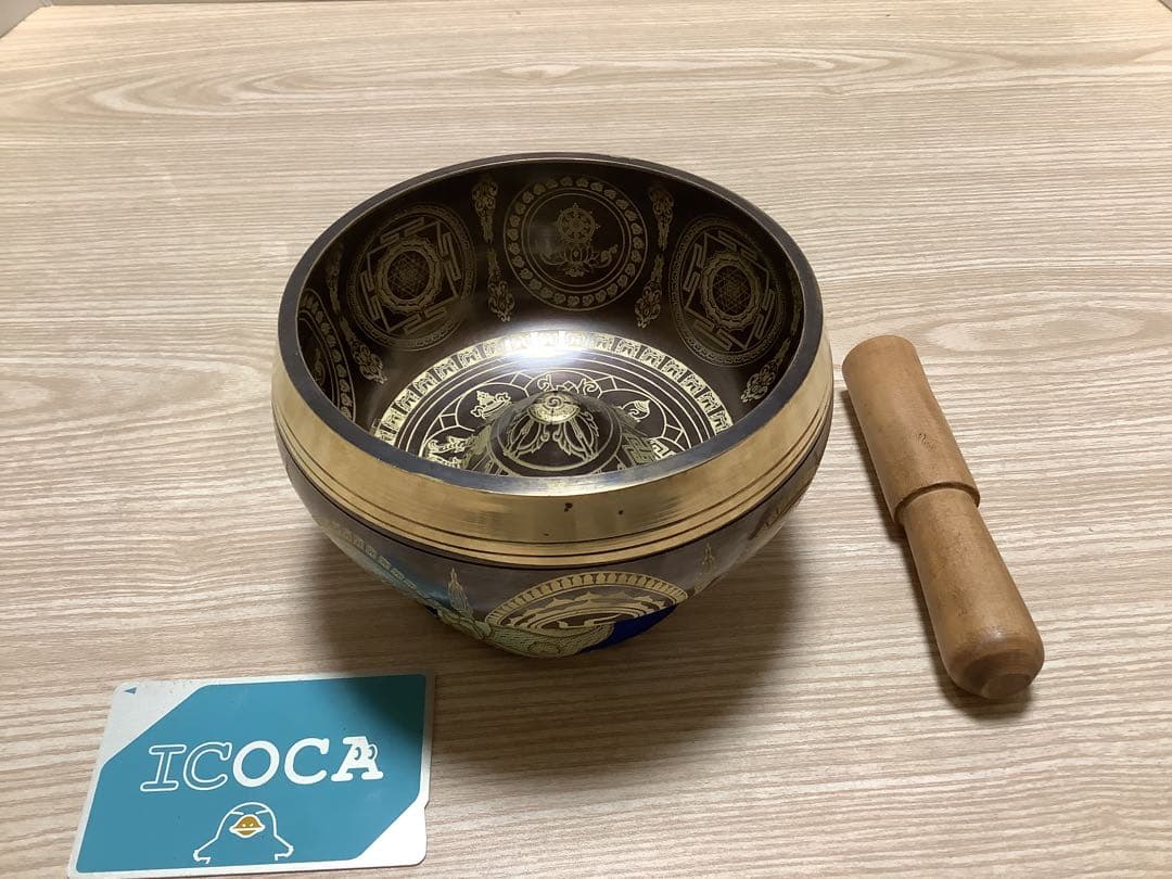 《 チベット密教　新品 》 シンギングボウル　倍音　曼荼羅　3点セット　82