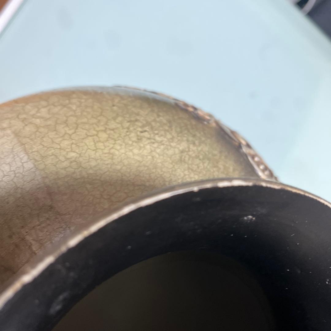 母子像 花瓶 陶器製 高さ約46cm 壺底1837F.Sを書きあり