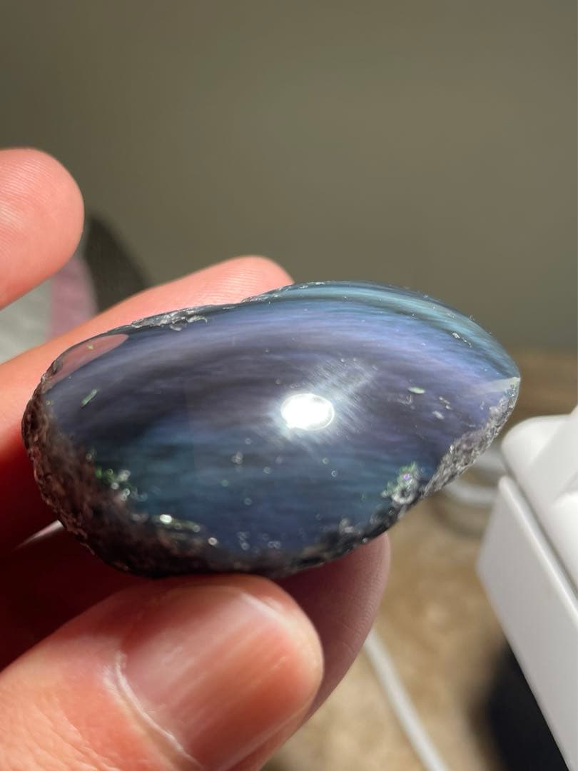 研磨品　十勝石玲瓏　複合色レインボーオブシディアン　特級品