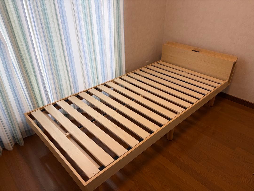 ナチュラルウッド シングルベッドフレーム