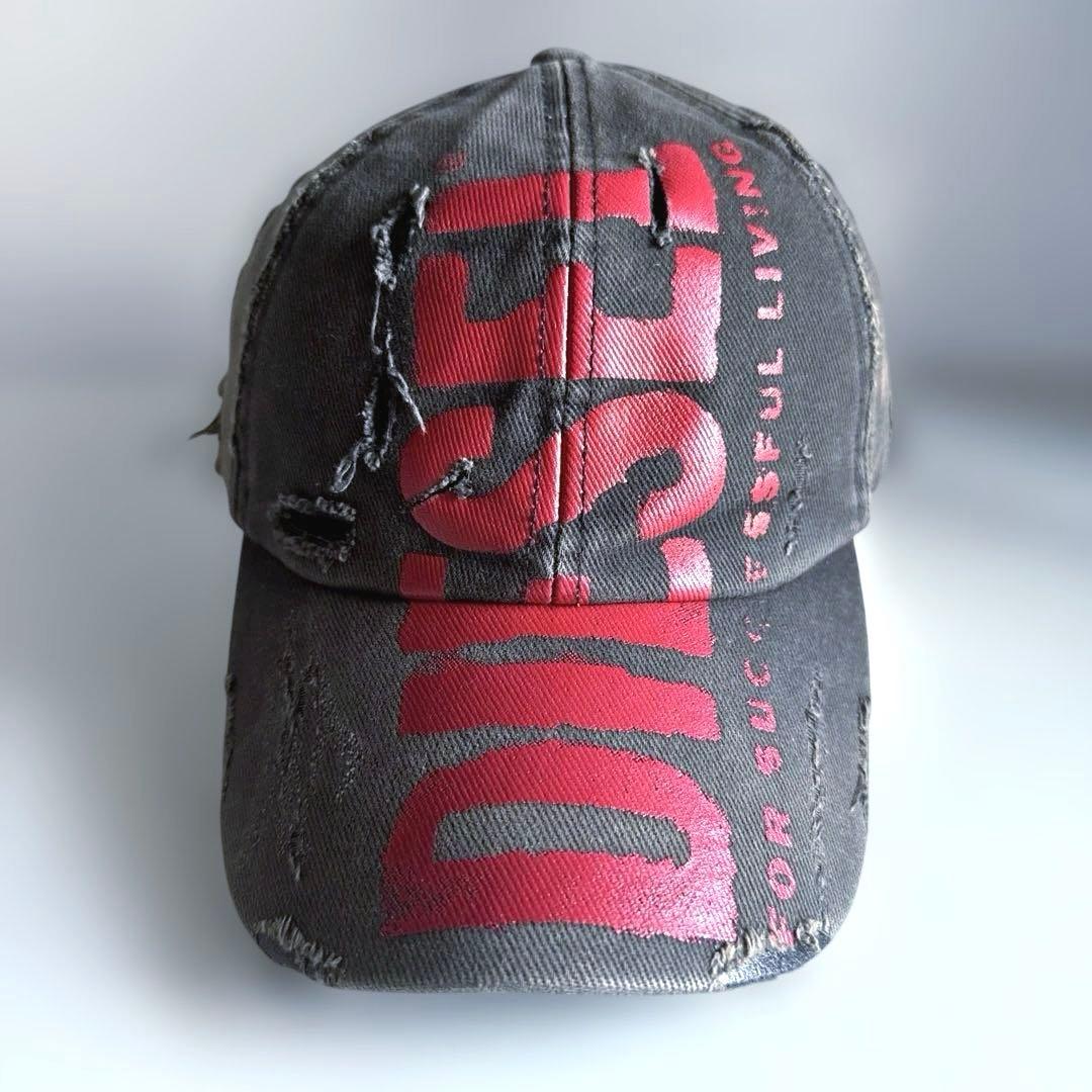 ディーゼル　C-Ewan　アジャスタブルキャップ　デストロイ加工　22AW