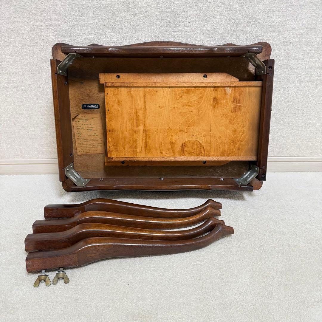 マルニ木工　サイドテーブル　アンティーク　レトロ猫脚　ロココ調