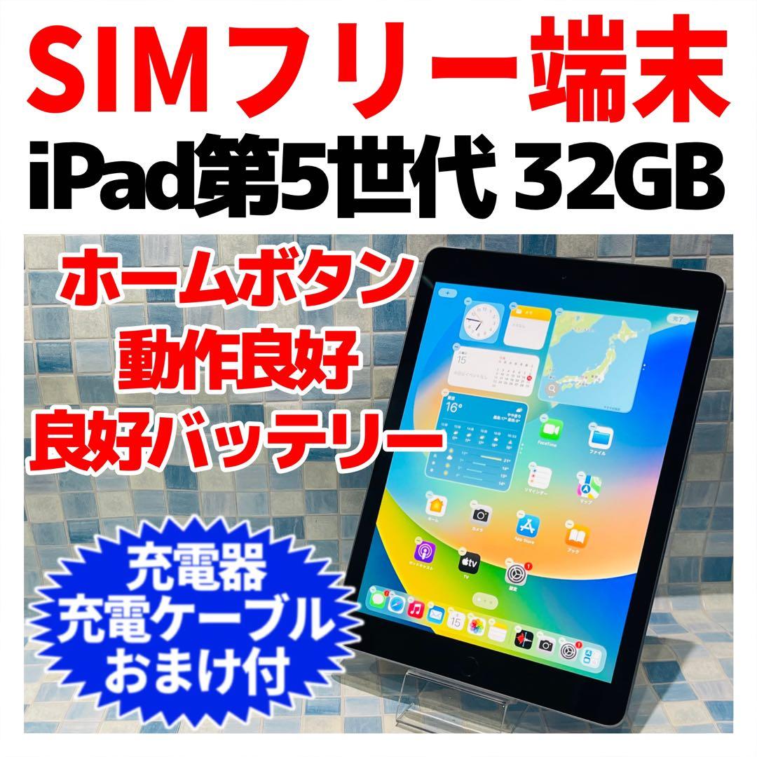 SIMフリー iPad 第5世代 本体 32GB スペースグレイ 電池良好