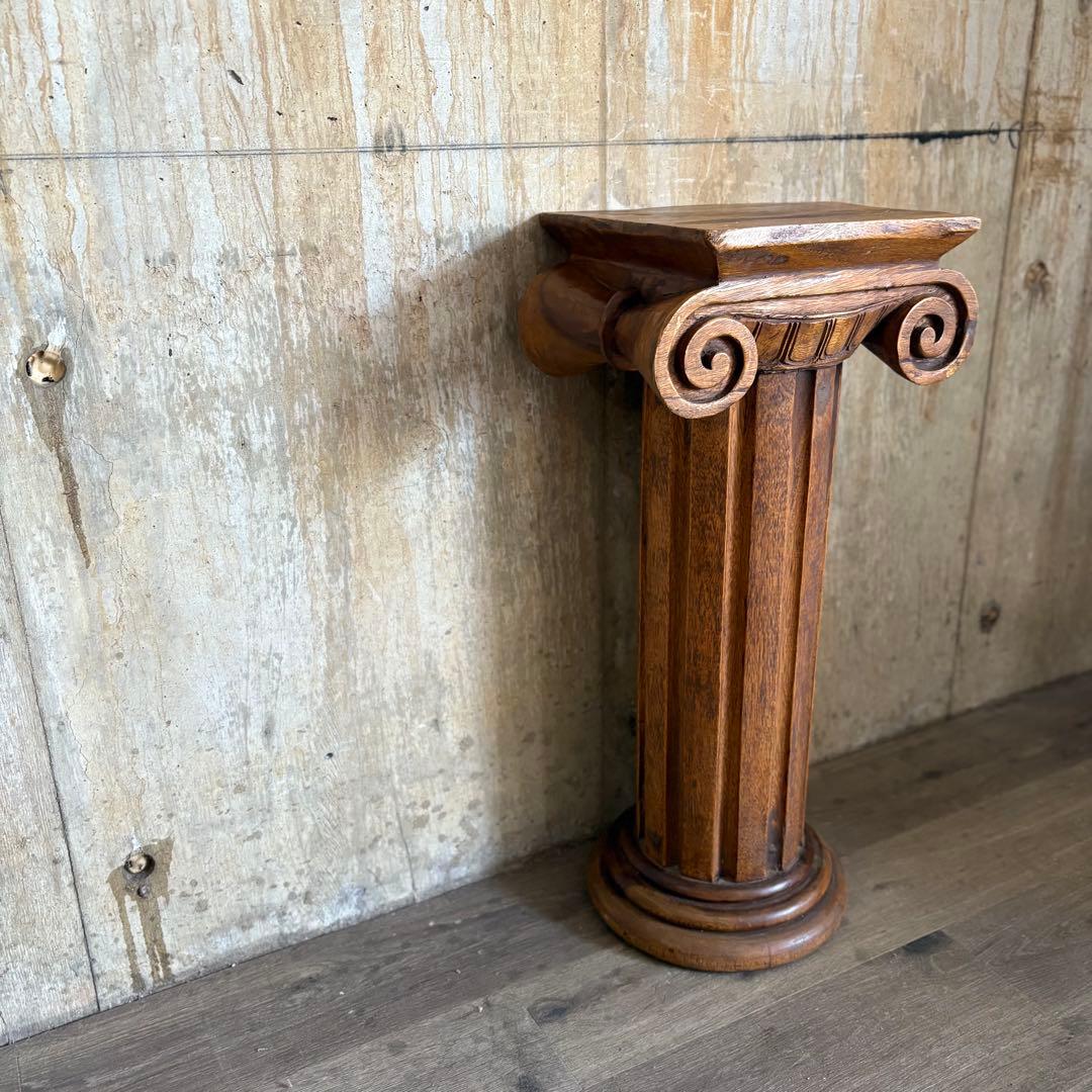 フランスヴィンテージ　木製　コラム　ペデスタル　花台　ギリシャ風