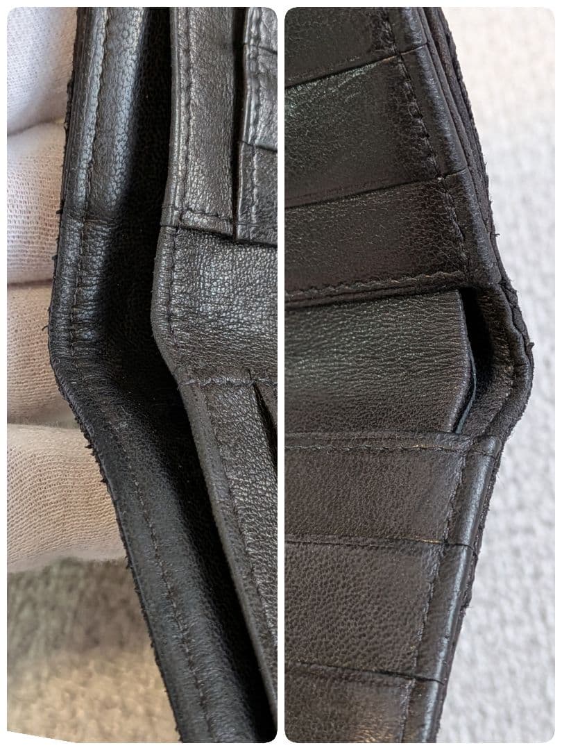 シャネル　ビコローレ　Wホック折り財布　ラムスキン　黒　ミニ財布　ショルダー