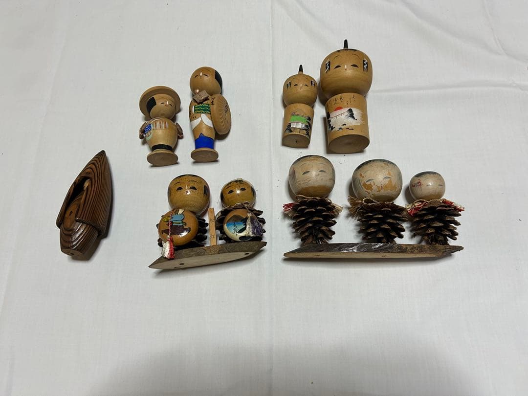 伝統的な木製こけし人形コレクション　まとめ売り