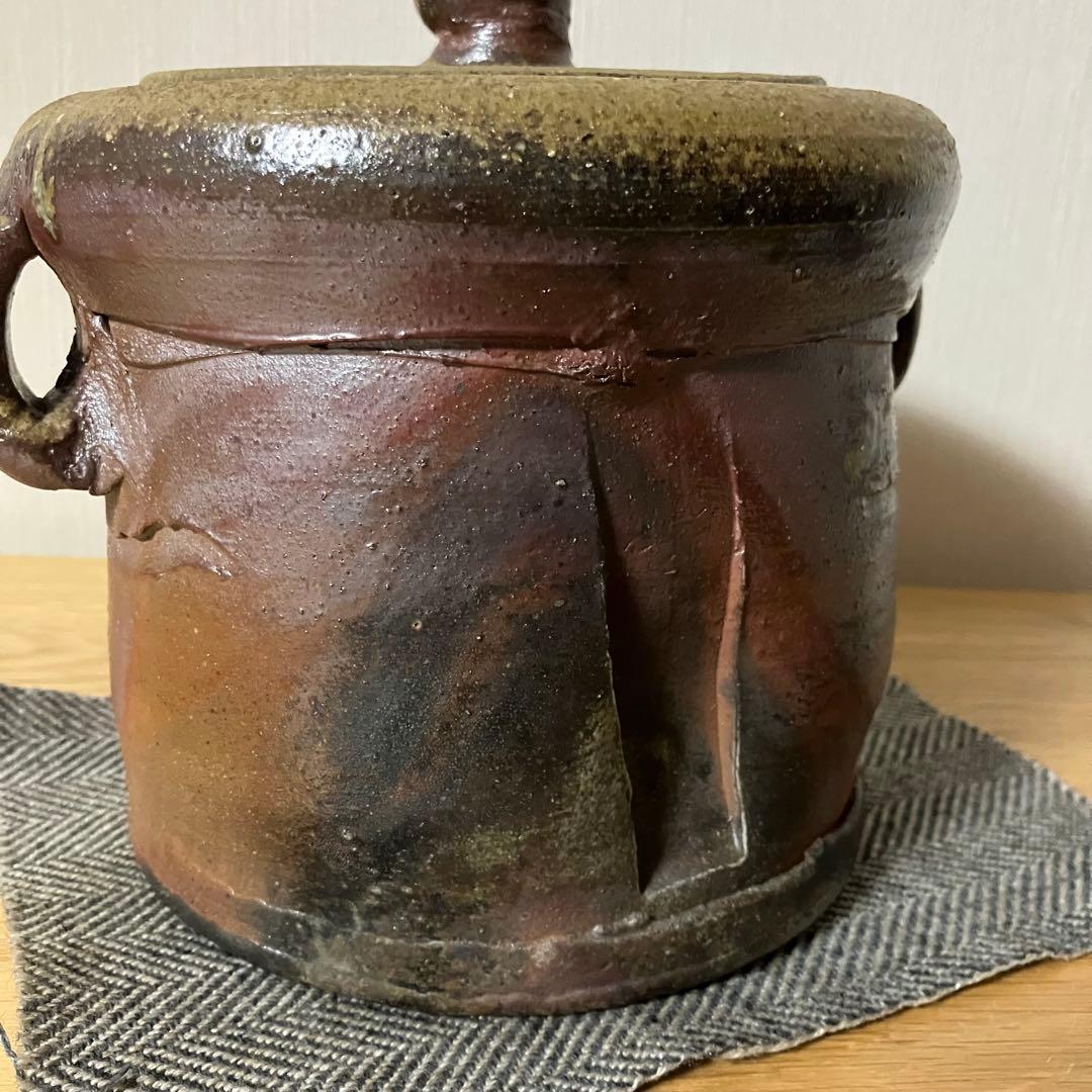 備前焼　水差し　的野求造　茶道具