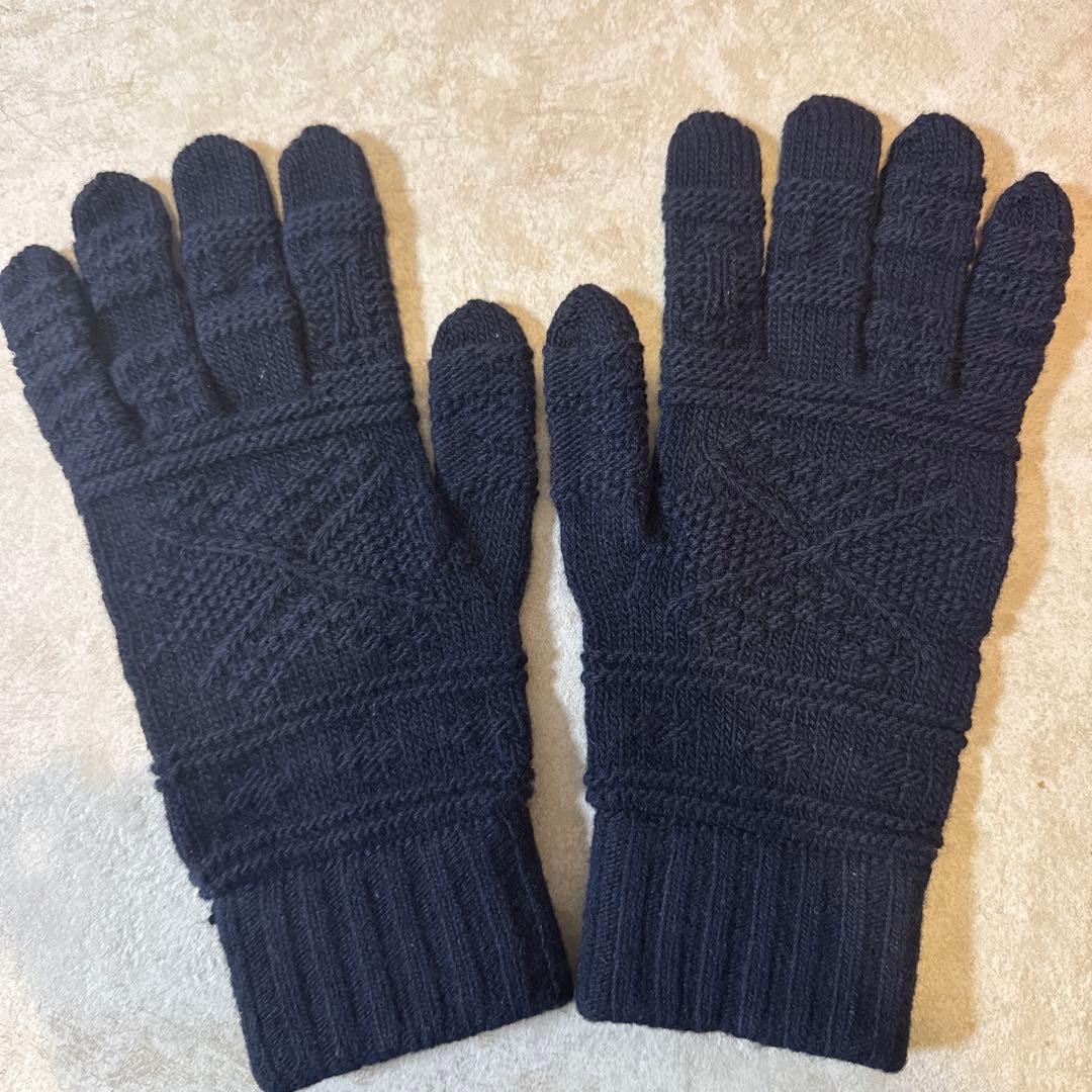 【新品・未使用】HERMÈS ネイビー 手袋