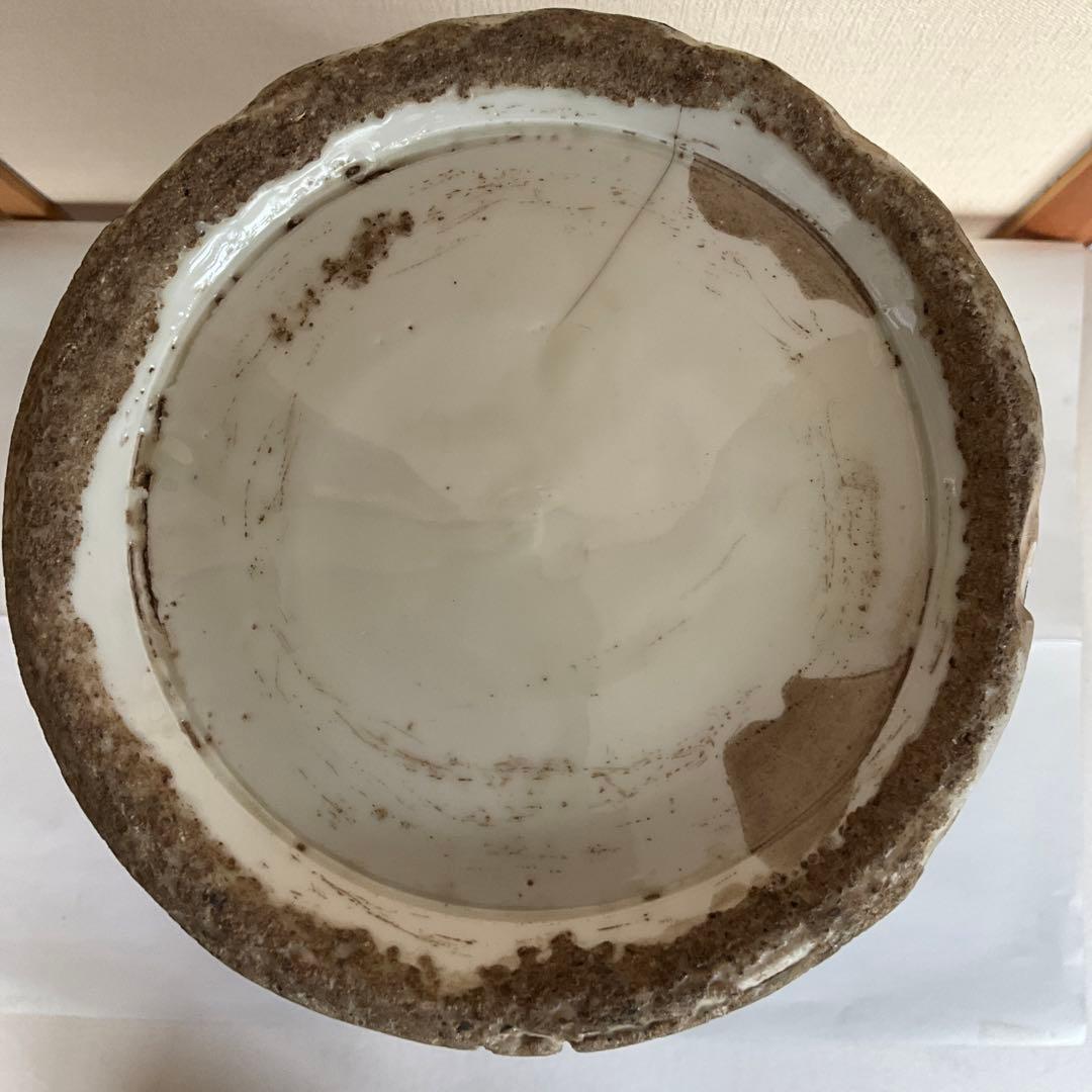 李朝　染付花文(薔薇)壷　18世紀頃