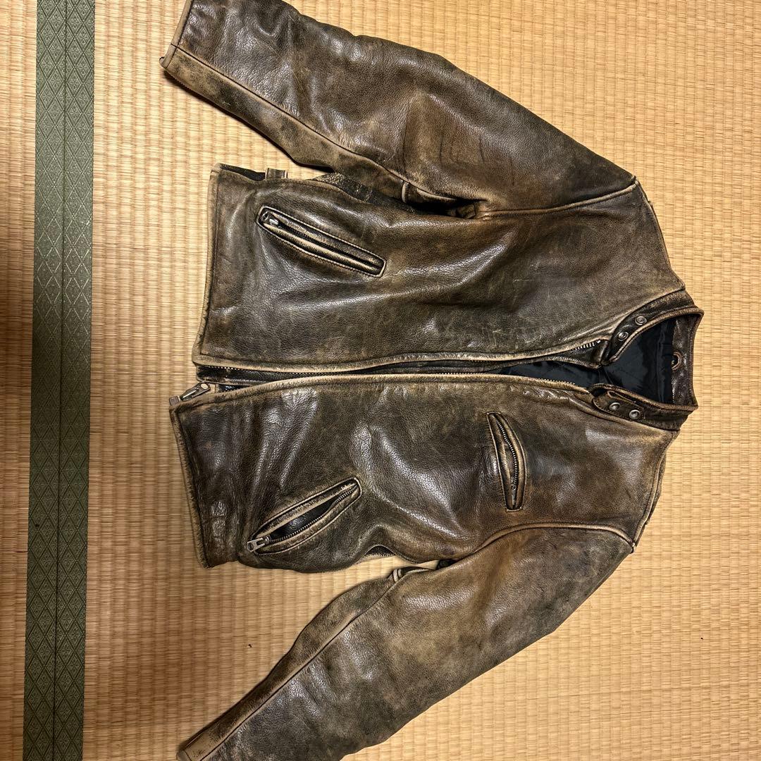 FREEDOM レザーシングルライダースジャケット 38