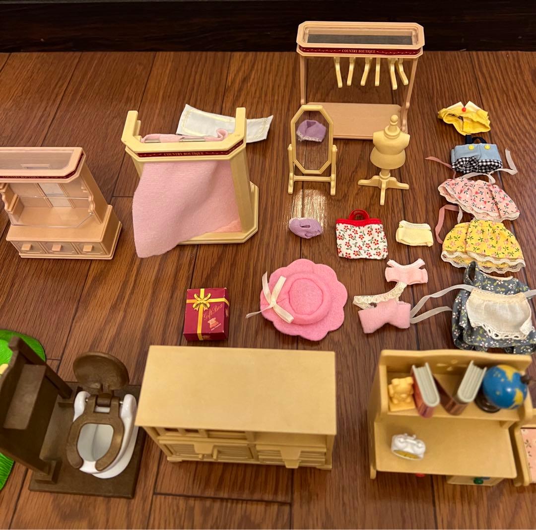 シルバニア　赤い屋根の大きなお家と小物セット