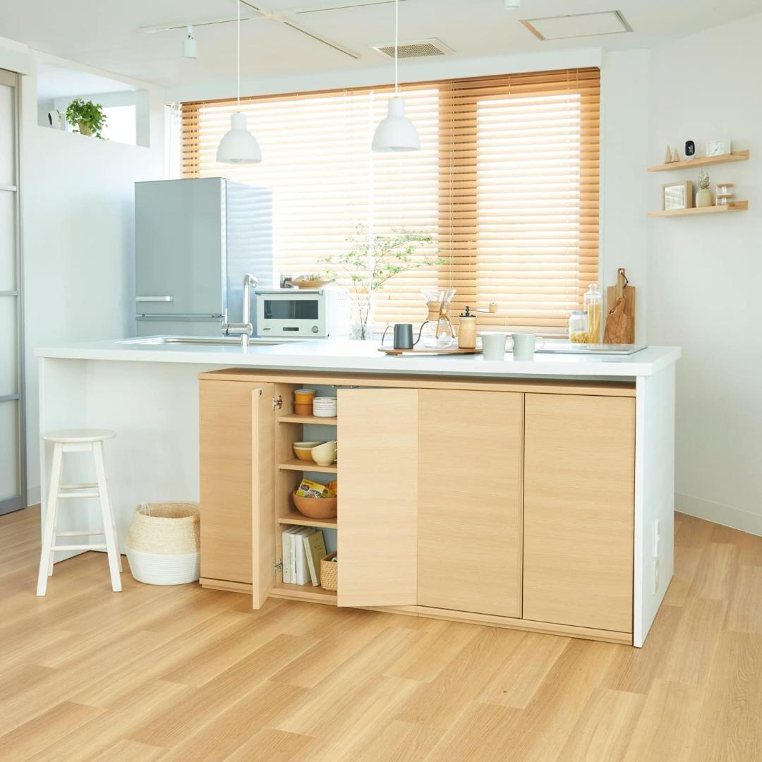 白井産業 カウンター下収納 ラック 扉タイプ ホワイト PTS-8560D