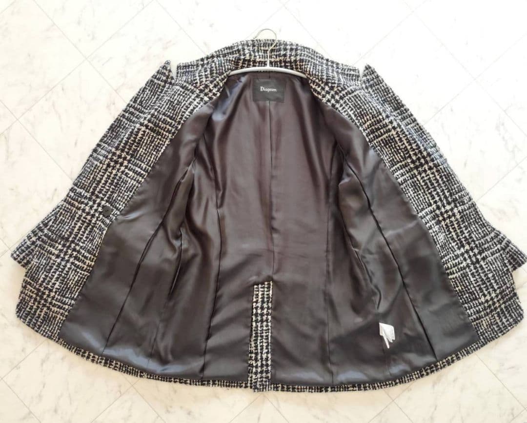 Diagram ラメ ループ ツイード 金ボタン コート ジャケット