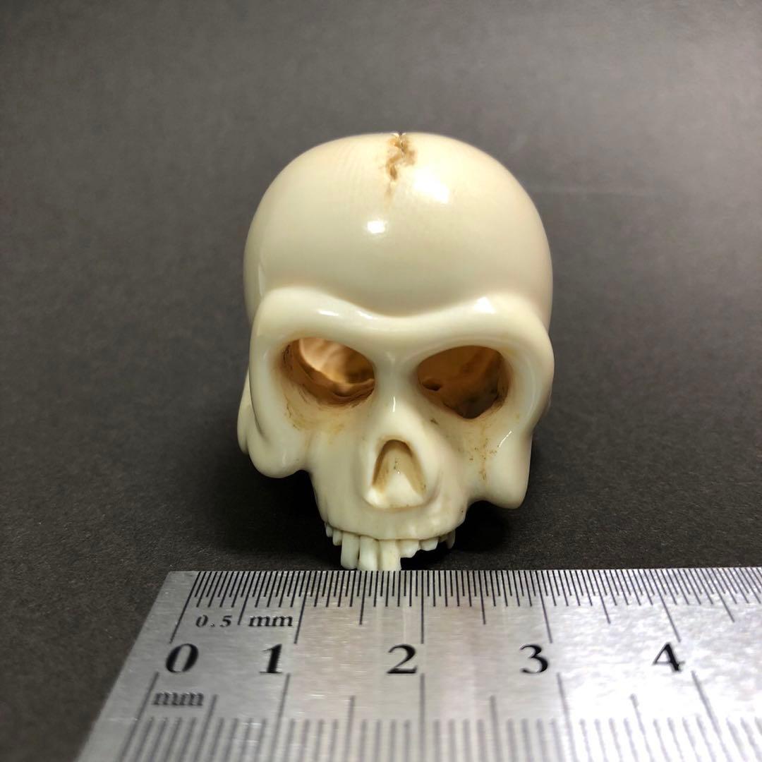 アンティーク　根付　髑髏　銘入り　骨董品