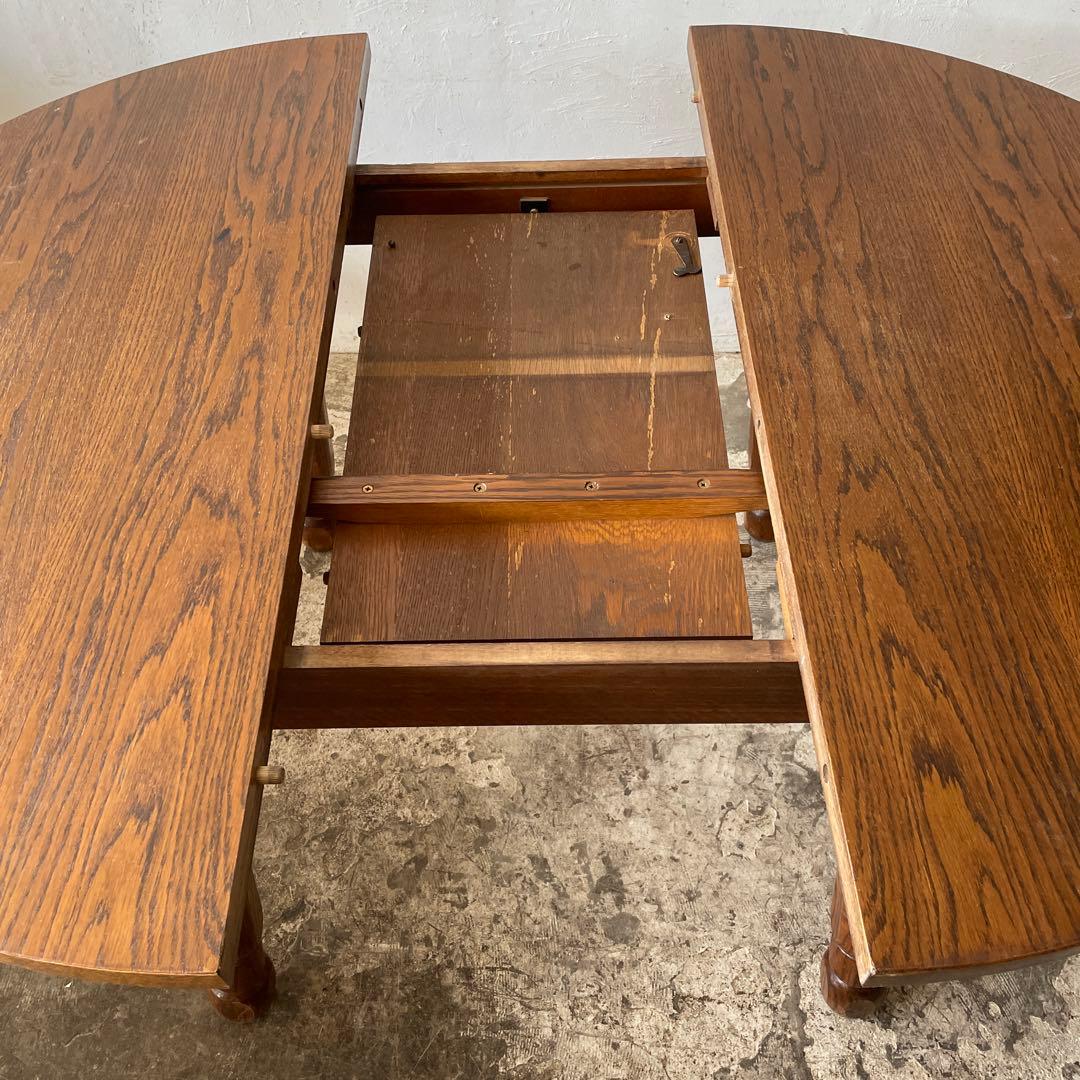 ビンテージ ラウンドエクステンションダイニングテーブル no4