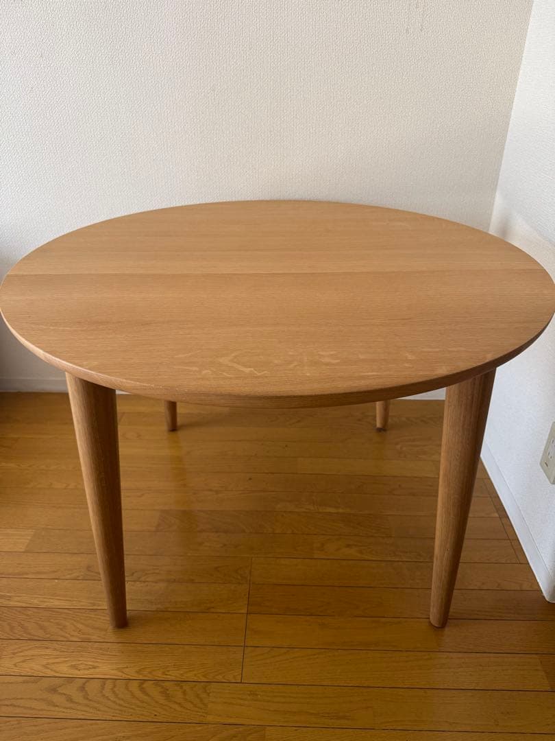 mooocc6　侭ダイニング 丸形天板 丸テーパー脚　ホワイトオーク材